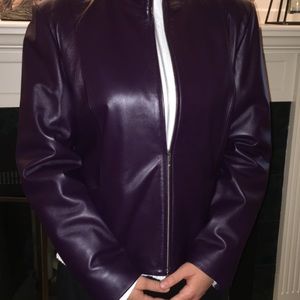 Pendleton Leather Jacket Large A+ Deep Purple